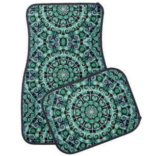 Fun with teal and black car floor mat