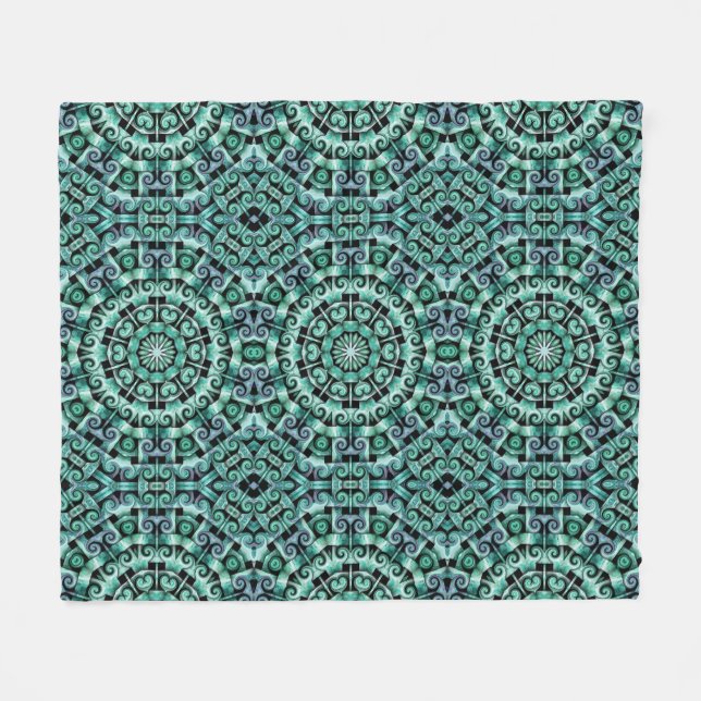 Fun with Teal and black Fleece Blanket (Front (Horizontal))