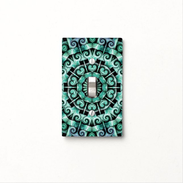 Fun with Teal and black Light Switch Cover (In Situ)