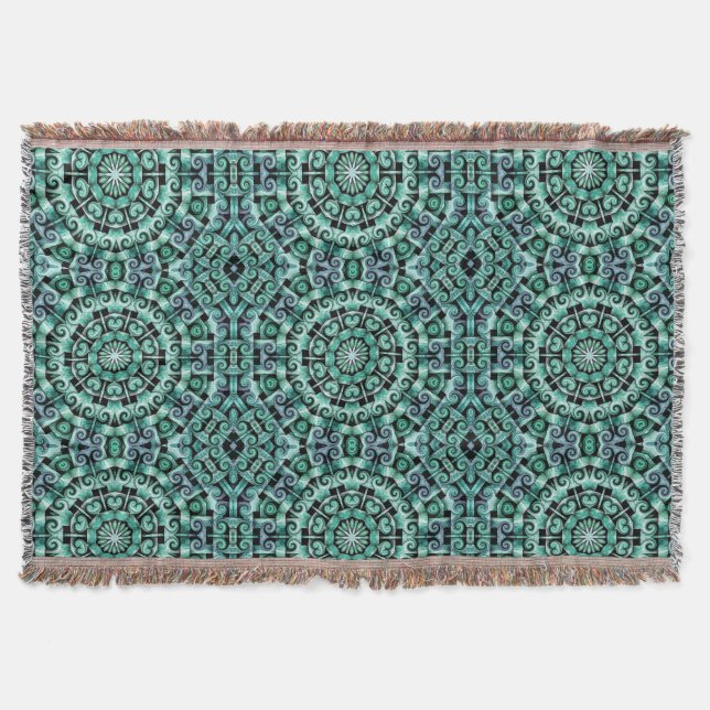 Fun with Teal and black Throw Blanket (Front)