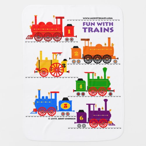 Fun With Trains Baby Blanket