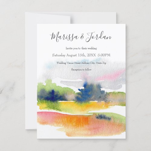 Fun with Watercolor Brushstrokes Abstract  Invitation