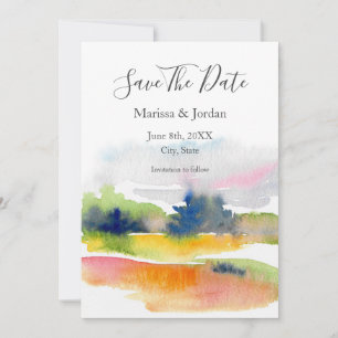 'Fun with Watercolor Brushstrokes' Abstract Save T The Date