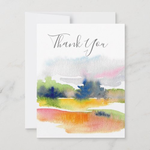 Fun with Watercolor Brushstrokes Abstract Thank You Card