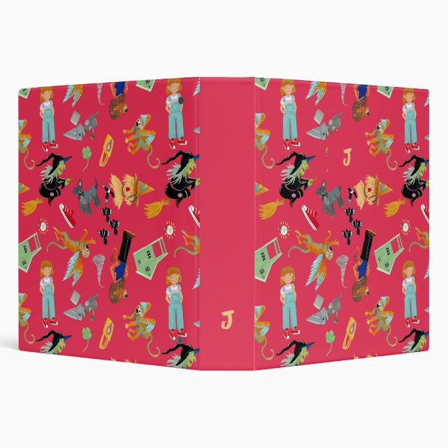 Fun Wizard of Oz on red children's design 3 Ring Binder (Background)