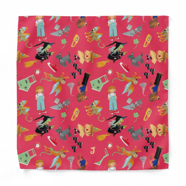 Fun Wizard of Oz on red children's design Bandana (Front)