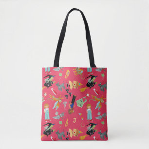 Fun Wizard of Oz on red children's design Tote Bag
