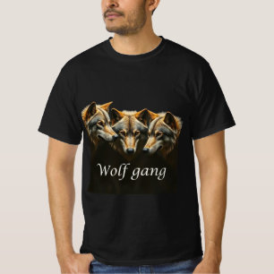 Fun Wolf gang Pun Wolves in a Gang quote or saying T-Shirt