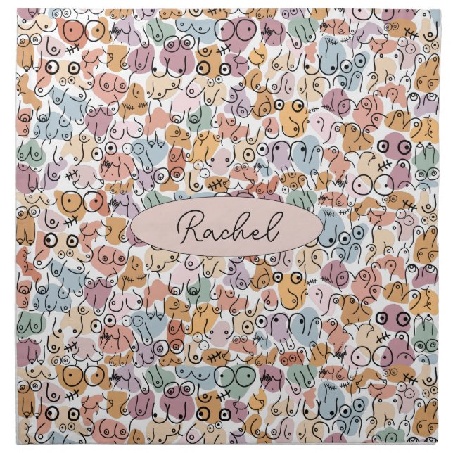 fun woman feminist cloth napkin (Front)