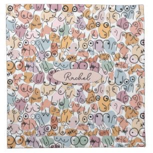 fun woman feminist cloth napkin