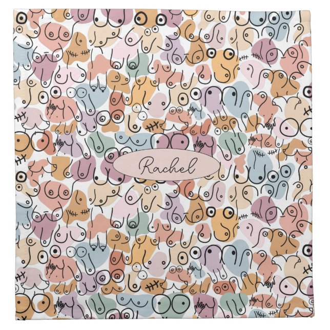 fun woman feminist cloth napkin (Front)
