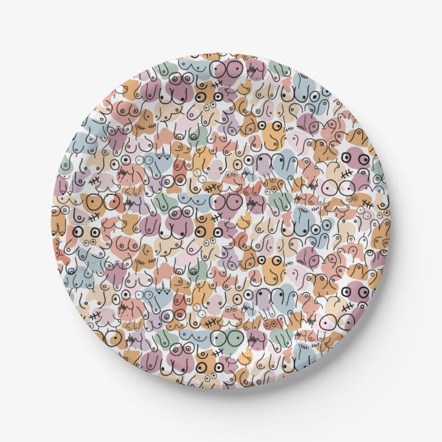 fun woman feminist paper plates (Front)