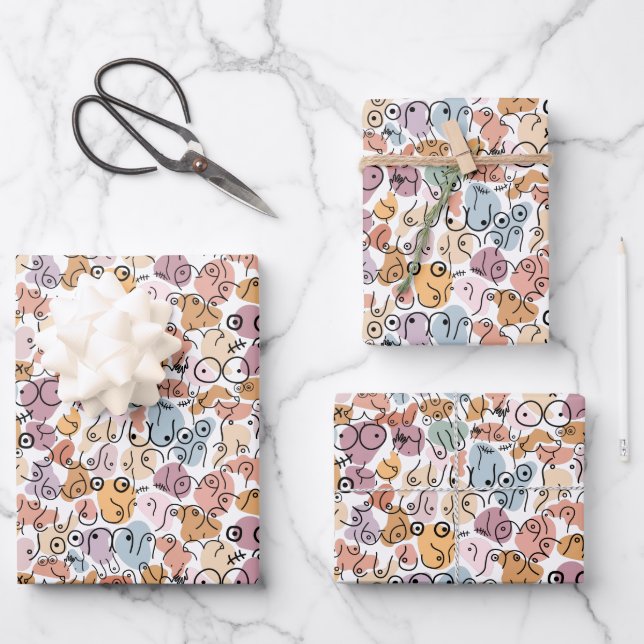fun woman feminist wrapping paper sheets (Front)