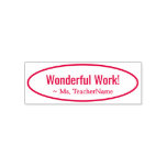 [ Thumbnail: Fun "Wonderful Work!" + Custom Tutor Name Self-Inking Stamp ]