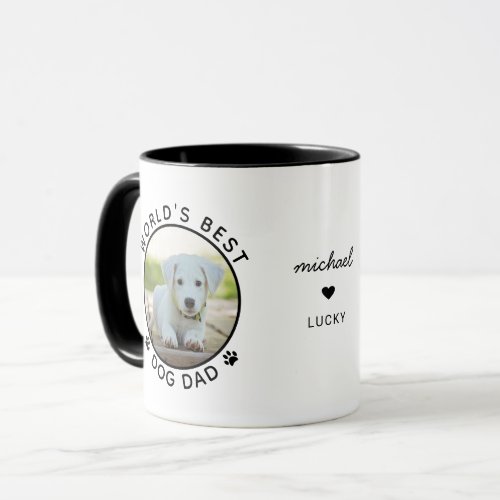 Fun Worlds Best Dog Dad Personalized Name Photo Mug