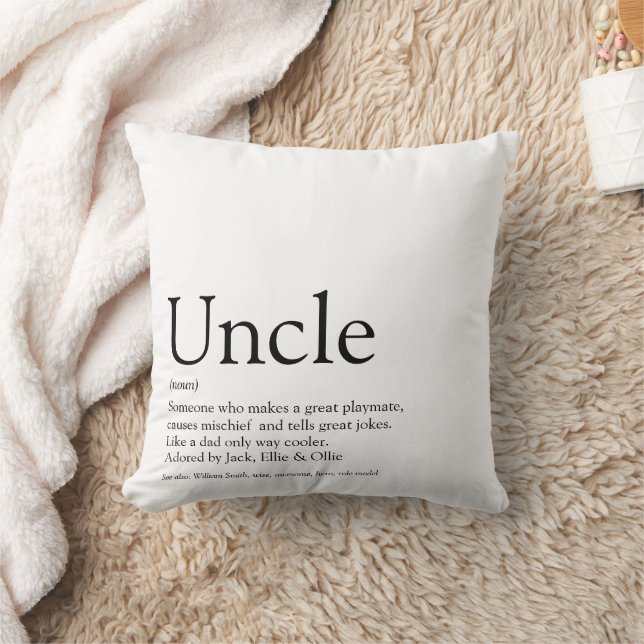 Fun World's Best Ever Uncle Funcle Definition Throw Pillow (Blanket)