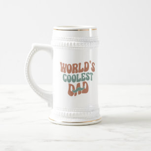 Fun world's coolest Dad word art  Beer Stein