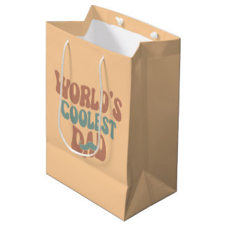 Fun world's coolest Dad word art  Medium Gift Bag