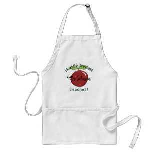 Fun World's Greatest Teacher with Apple and Name Adult Apron