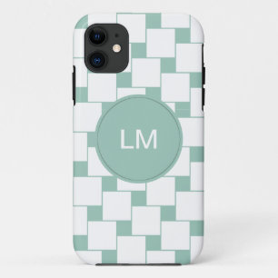 Fun Woven Squares Mint Green iPhone 11 Case