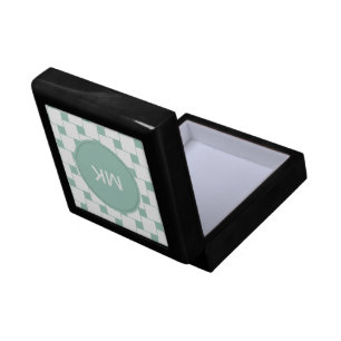 Fun Woven Squares Mint Green Gift Box