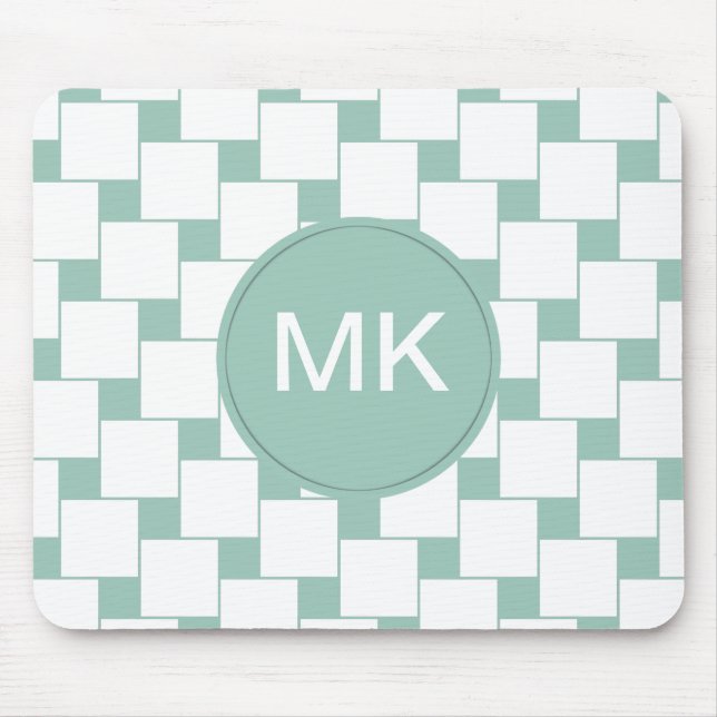 Fun Woven Squares Mint Green Mouse Pad (Front)