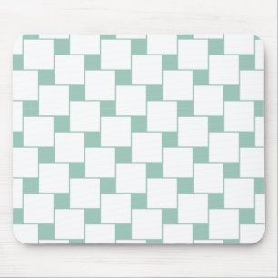 Fun Woven Squares Mint Green Mouse Pad