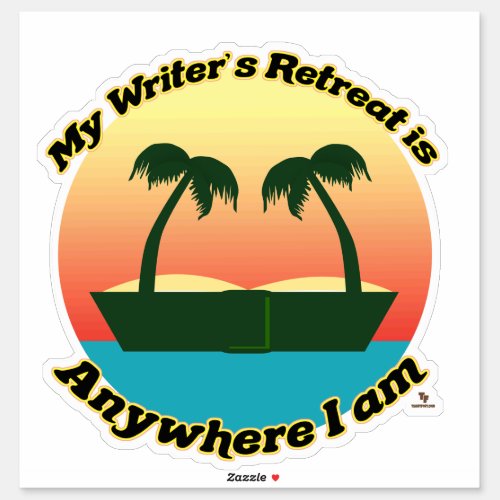 Fun Writers Retreat Epic Author Tropical Time Sticker
