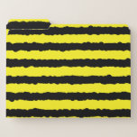 [ Thumbnail: Fun Yellow & Black Bee-Like Stripes File Folder ]