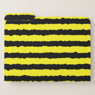 Fun Yellow & Black Bee-Like Stripes File Folder