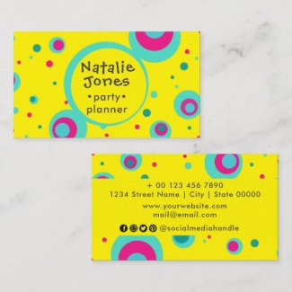 Fun Yellow Colorful circles Party Event planner