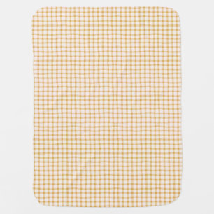 Fun Yellow Gingham in Summer Yellow Gender Neutral Baby Blanket