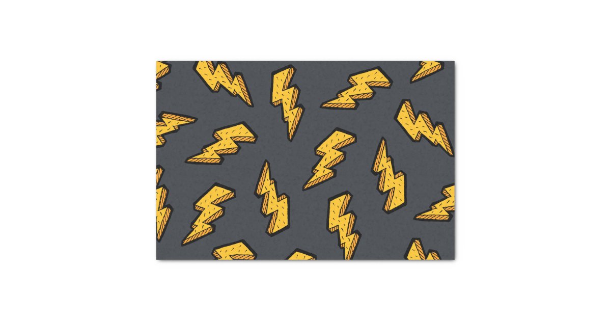 Fun Yellow Grey Lightning Bolt Pattern Tissue Paper ...