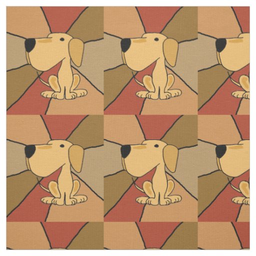 Fun Yellow Labrador Retriever Art Fabric