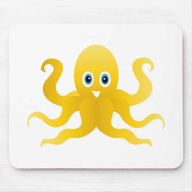 Fun yellow octopi mouse pad (Front)