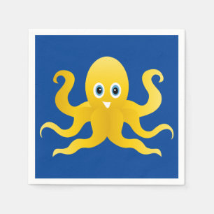 Fun yellow octopi napkins