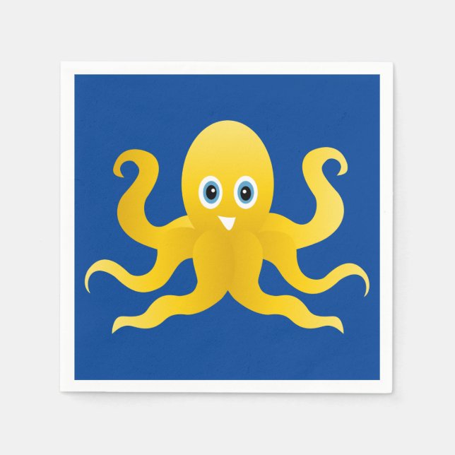 Fun yellow octopi napkins (Front)