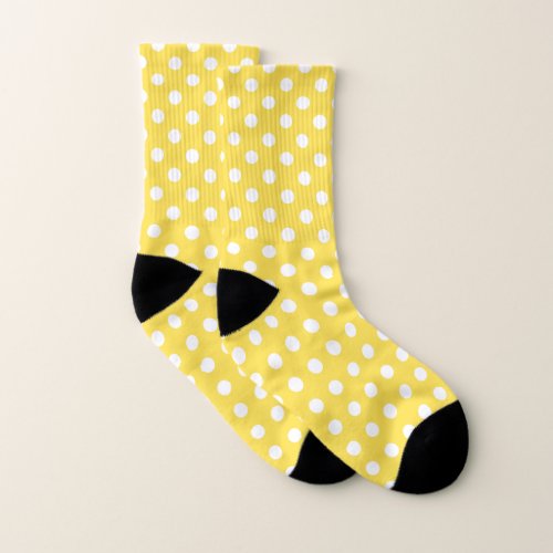 Fun Yellow Polka Dots  Socks