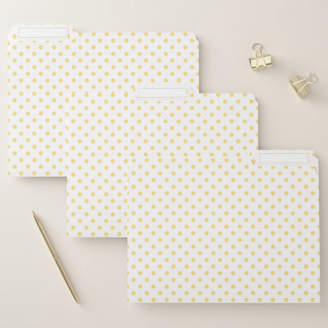 Fun, Yellow Polkadots Print File Folder (Set)