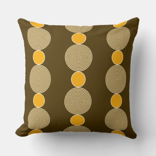 Fun Yellow Strings of Beads Pattern Throw Pillow