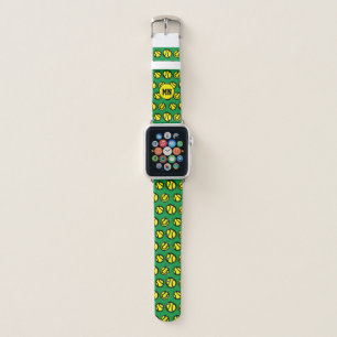 Fun yellow tennis ball pattern print monogrammed apple watch band