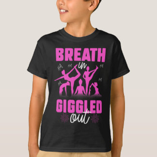 Fun Yoga Breath In Giggle Out Design  T-Shirt