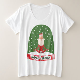 Fun Yogi Yoga Santa Nama-Sleigh Snow Globe Plus Size T-Shirt