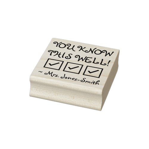 Fun YOU KNOW THIS WELL  Custom Teacher Name Ru Rubber Stamp