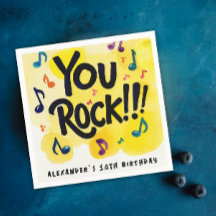 Fun You Rock Yellow Watercolor Music Notes Paint
