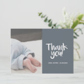 Fun, your photo, boy, baby shower thank you card (Standing Front)