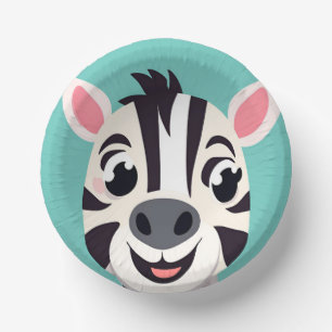Fun Zebra Face safari Wild jungle Birthday Party Paper Bowls
