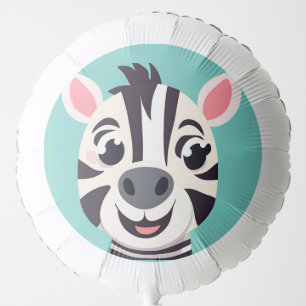 Fun Zebra Face safari zoo Wild jungle Birthday Par Balloon