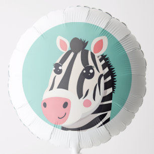Fun Zebra Face safari zoo Wild jungle Birthday Par Balloon