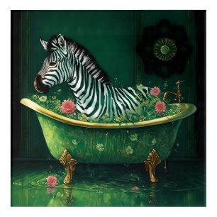 Fun Zebra in a Bathtub Acrylic Print